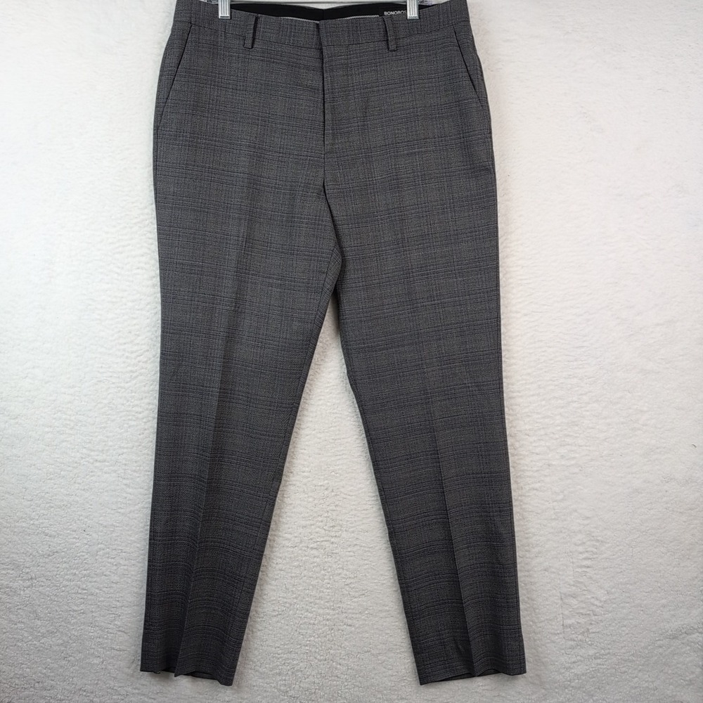 BONOBOS Athletic Fit Wool Blend Dress Pants Mens 36x30 Gray Flat Front‎ Casual